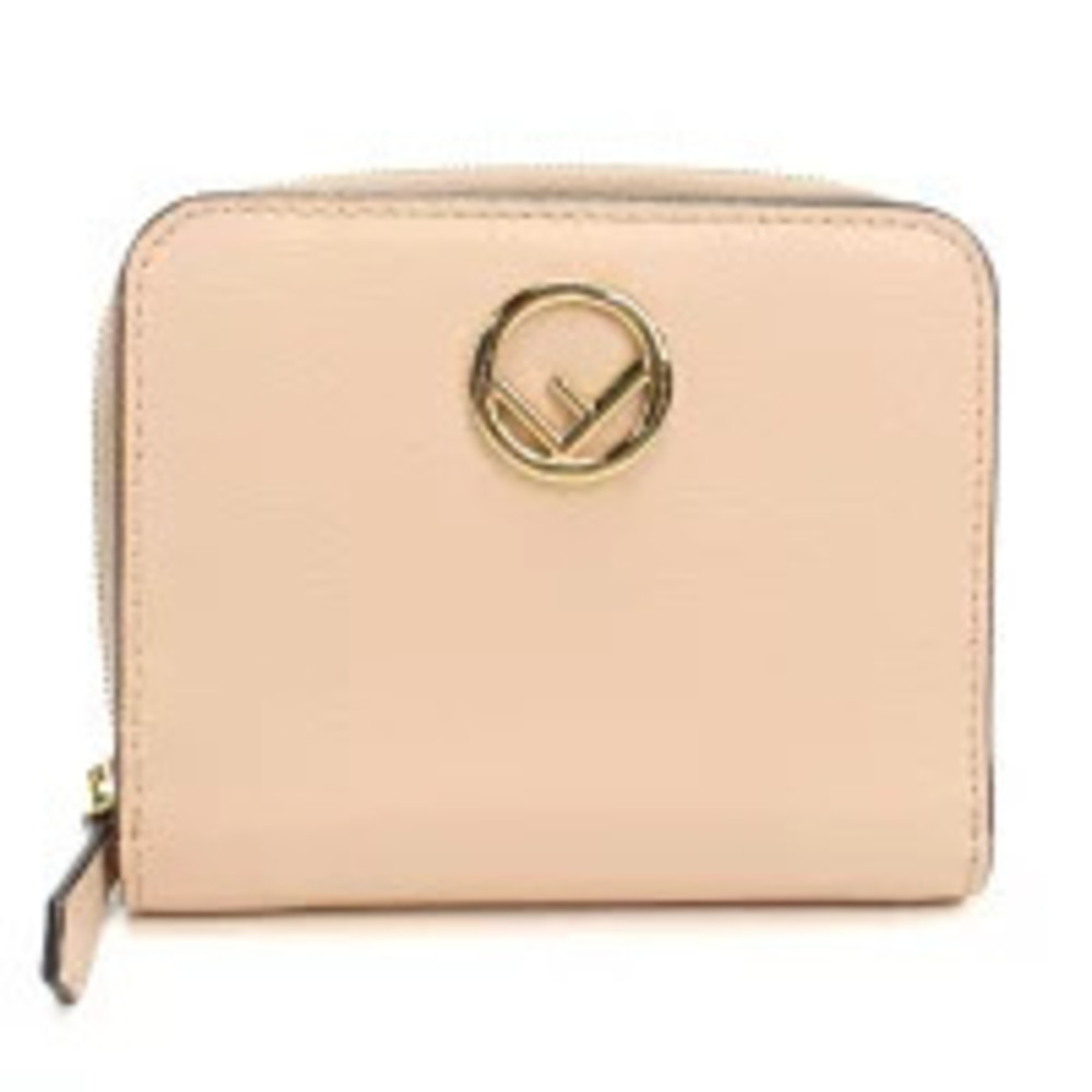 Fendi Bi fold Wallet Compact F Pink